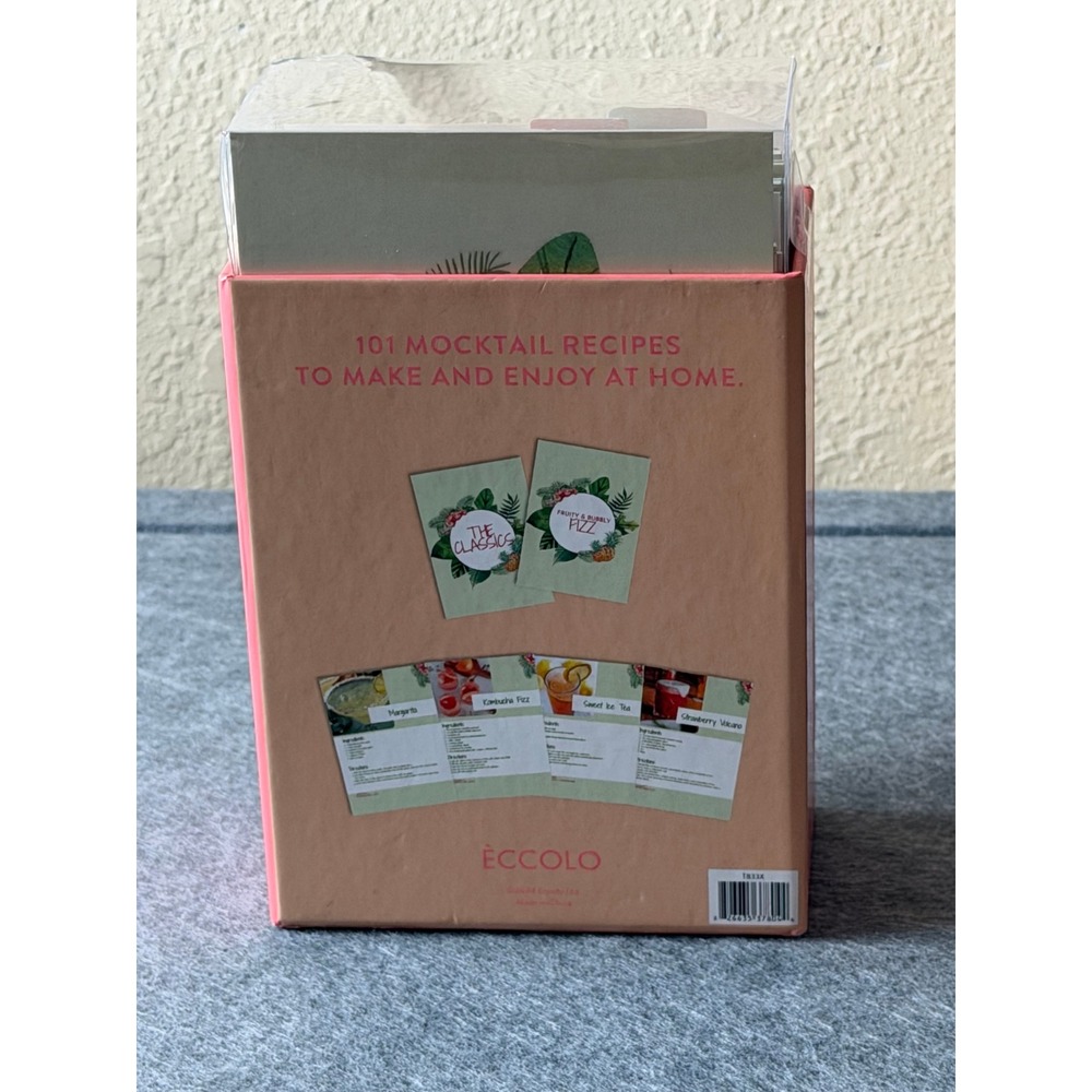 Eccolo 101 Mocktails Recipe Cards Pink Good Non-Alcoholic Drink Recipes Box Set - Picture 2 of 6